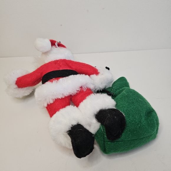 Annalee Santa Claus Christmas doll ornament Stuffed felt green bag 2016 - Picture 7 of 8